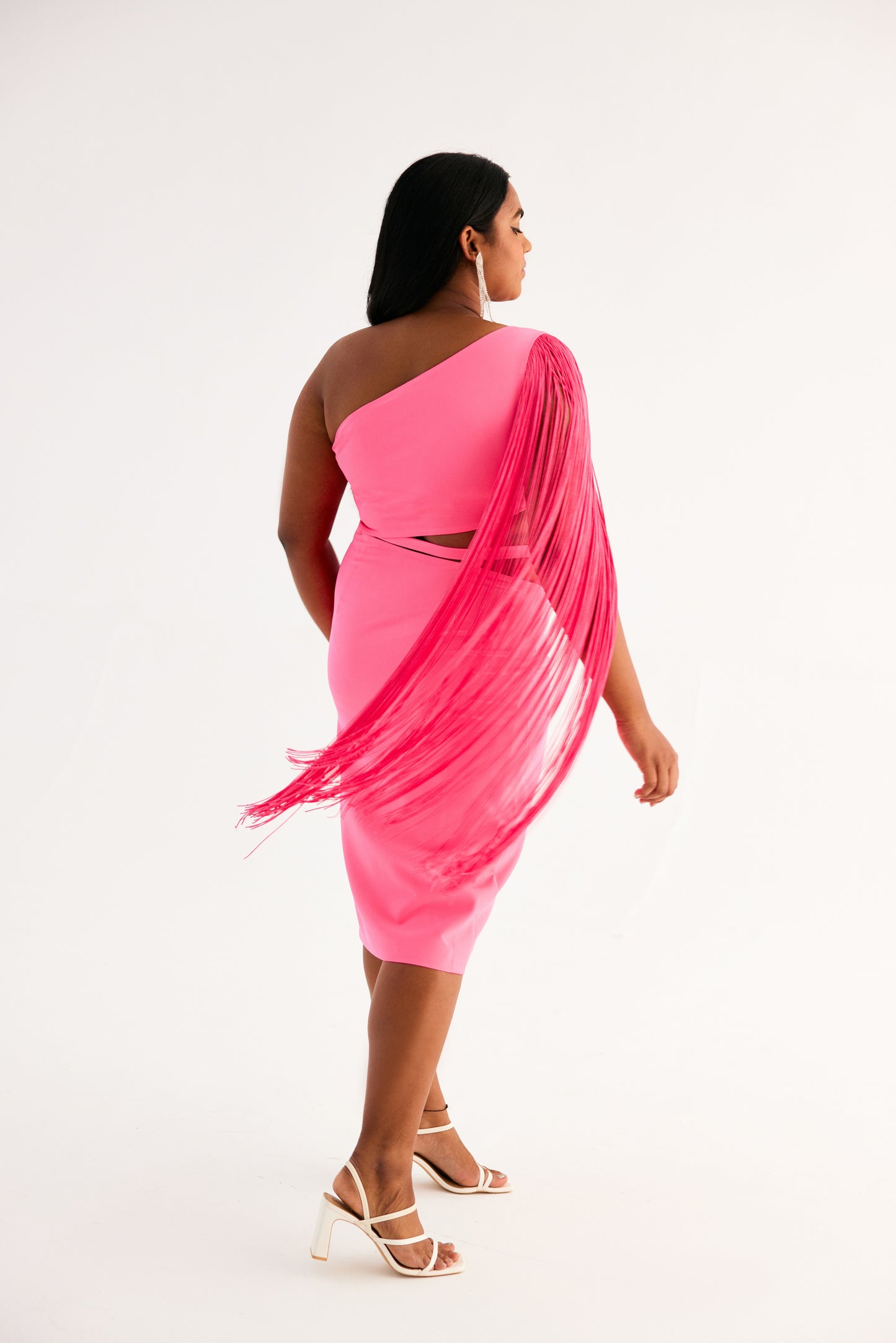 LEMONADE PINK WAIST CUT-OUT DRESS