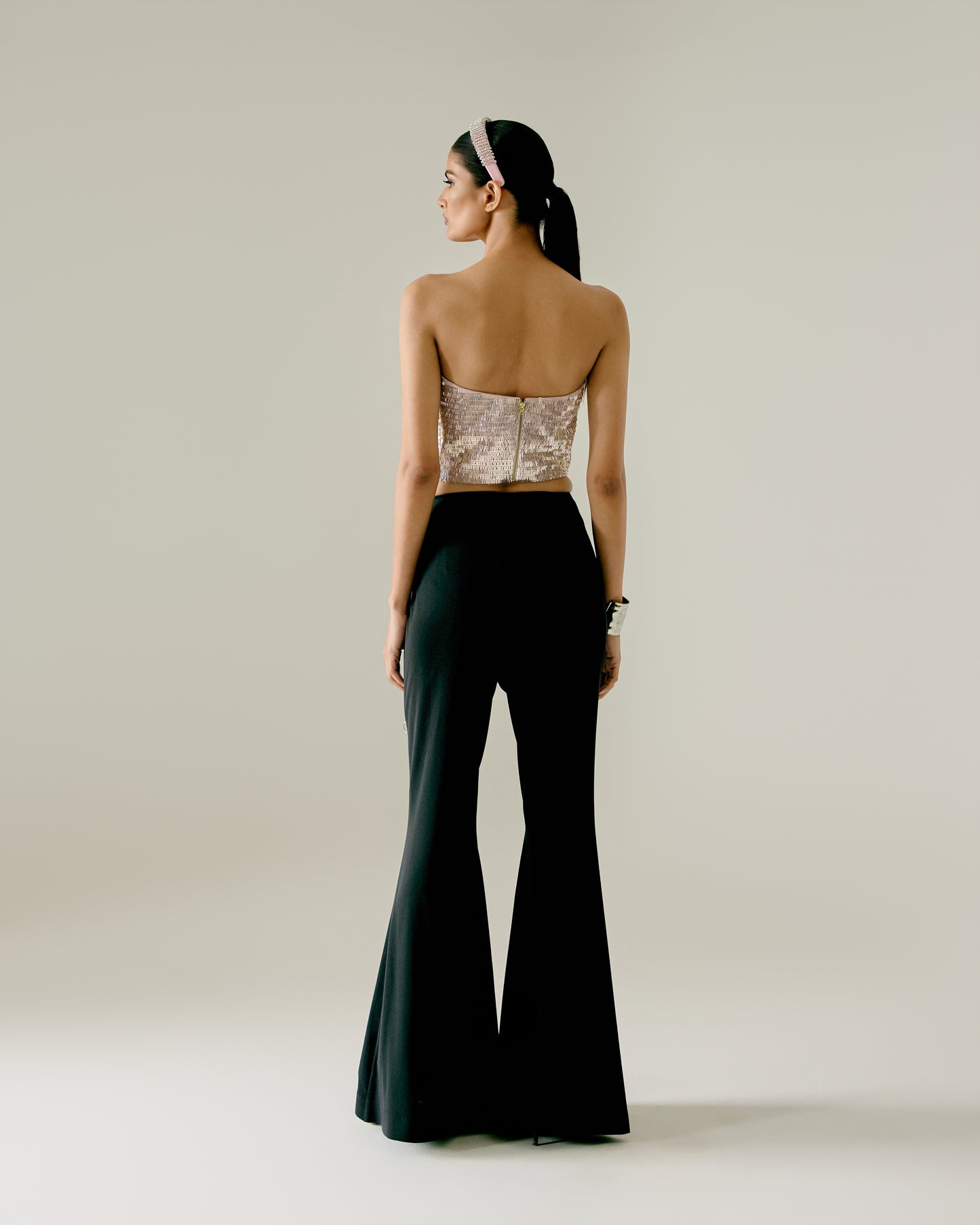 CORSET WITH DRAPED PANTS