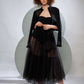 Boned Bodysuit With Tulle Pleated Dress