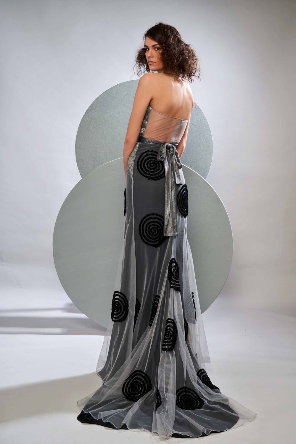 Fully Embroidered Tulle Gown