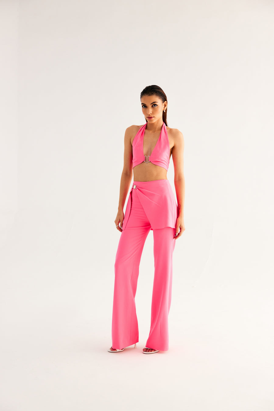 HALTER NECK BUSTIER WITH SKIRT PANT