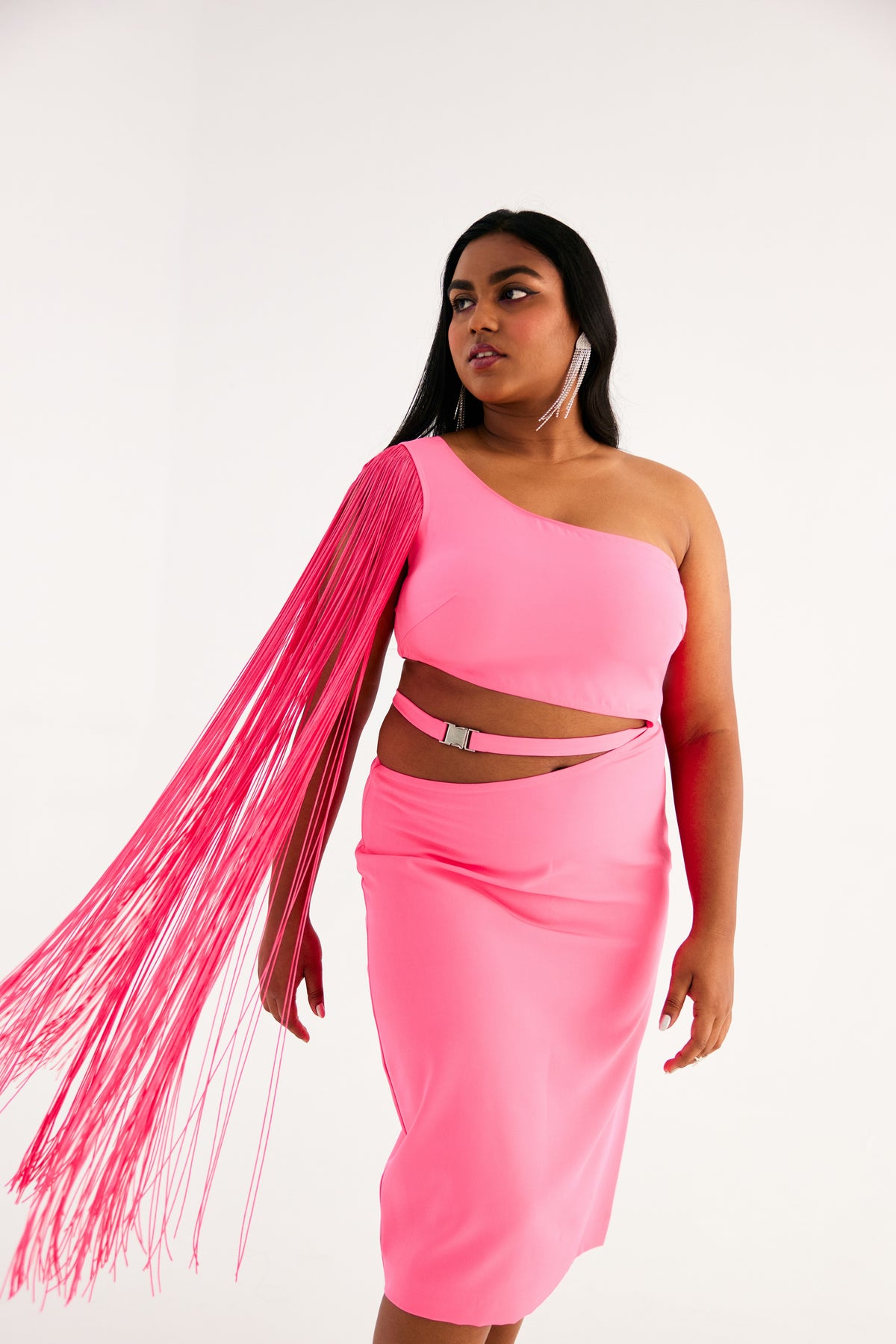 LEMONADE PINK WAIST CUT-OUT DRESS