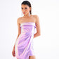 Holographic Lilac Shoulder-Across Mini Dress with Waist Drape