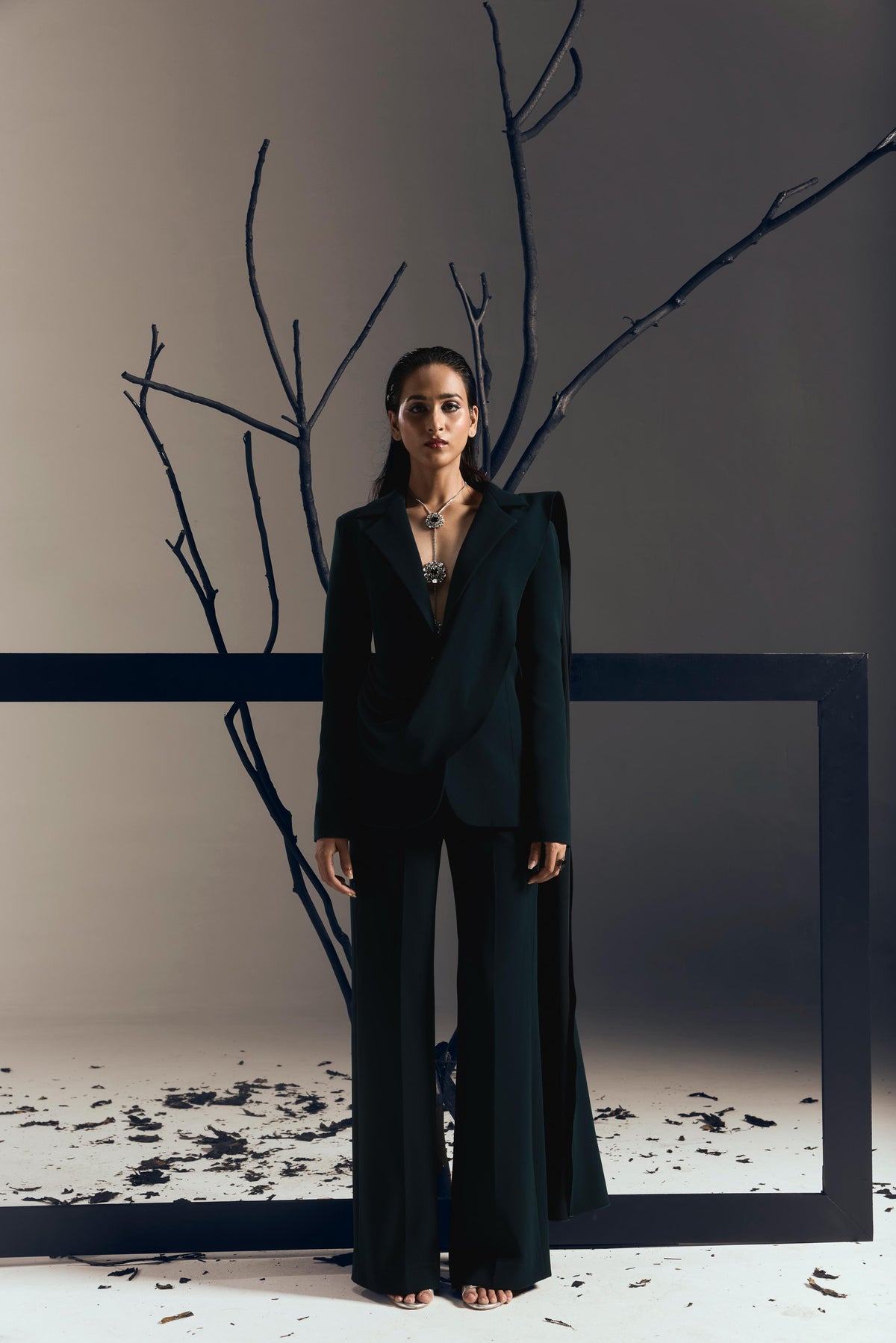 TEAL DRAPE COAT & PANT AC