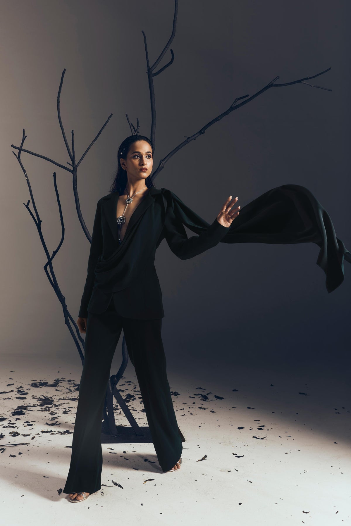TEAL DRAPE COAT & PANT AC