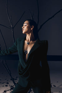 TEAL DRAPE COAT & PANT AC