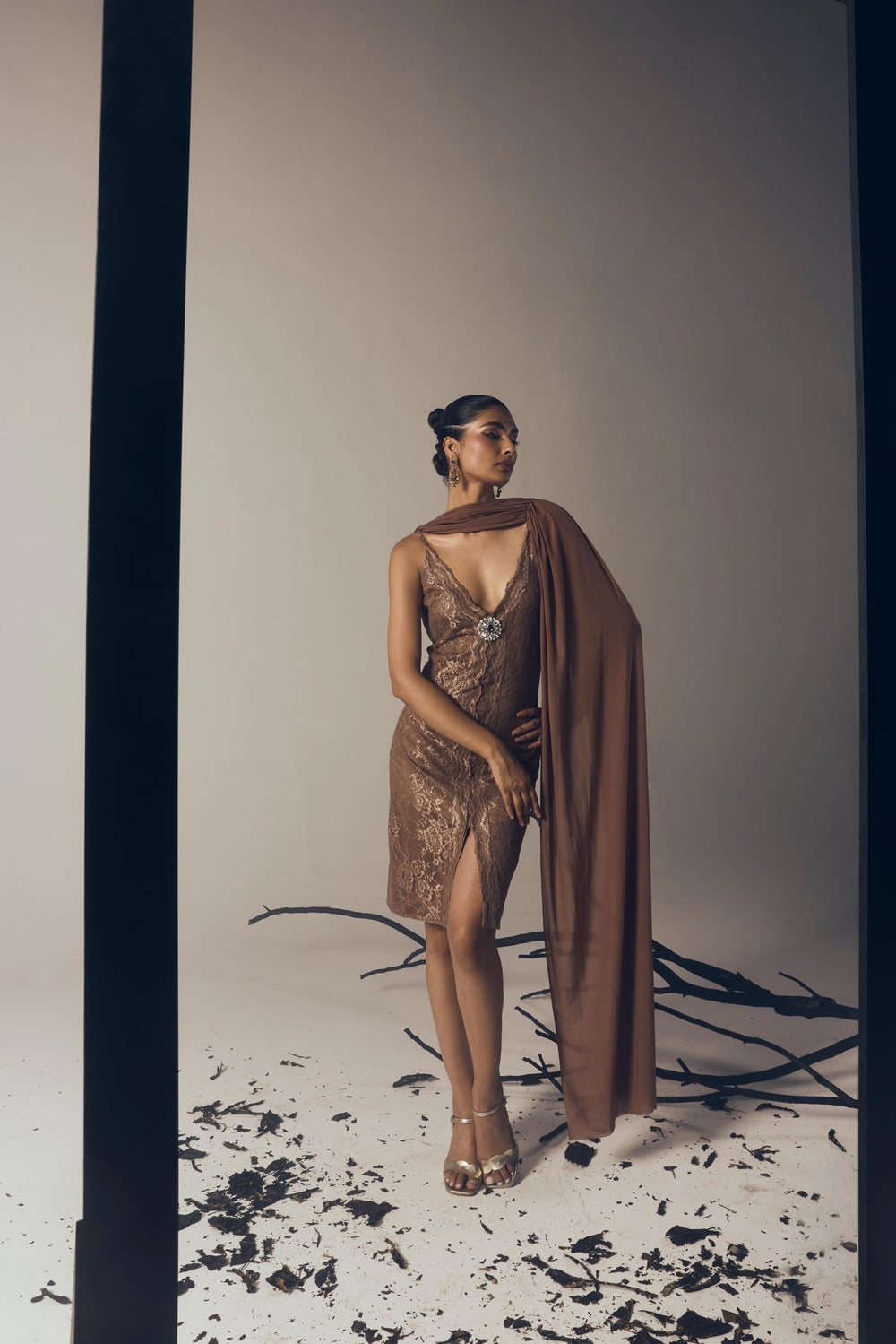 MOLTEN CHOCOLATE LACE DRESS