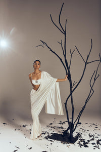 PRE- DRAPED SAREE WITH BRALETTE