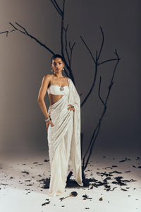 PRE- DRAPED SAREE WITH BRALETTE