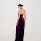 HALTER NECK DRAPED GOWN