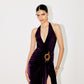 HALTER NECK DRAPED GOWN