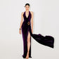 HALTER NECK DRAPED GOWN