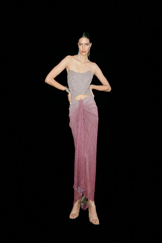 CORSET WITH DRAPE SKIRT