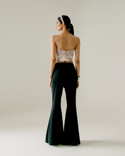 CORSET WITH DRAPED PANTS