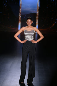 CORSET WITH DRAPED PANTS