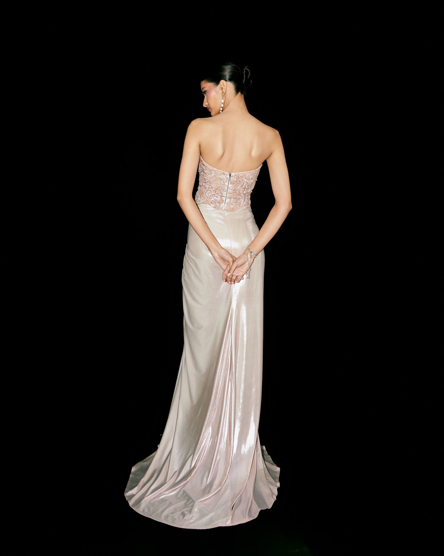 CORSET WITH DRAPED SKIRT