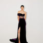 CORSET GOWM WITH SEQUENCED CAPE