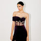 CORSET GOWM WITH SEQUENCED CAPE