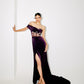 CORSET GOWM WITH SEQUENCED CAPE