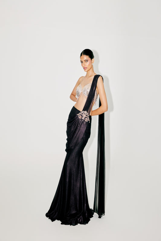BRALET WITH DRAPED SAREE