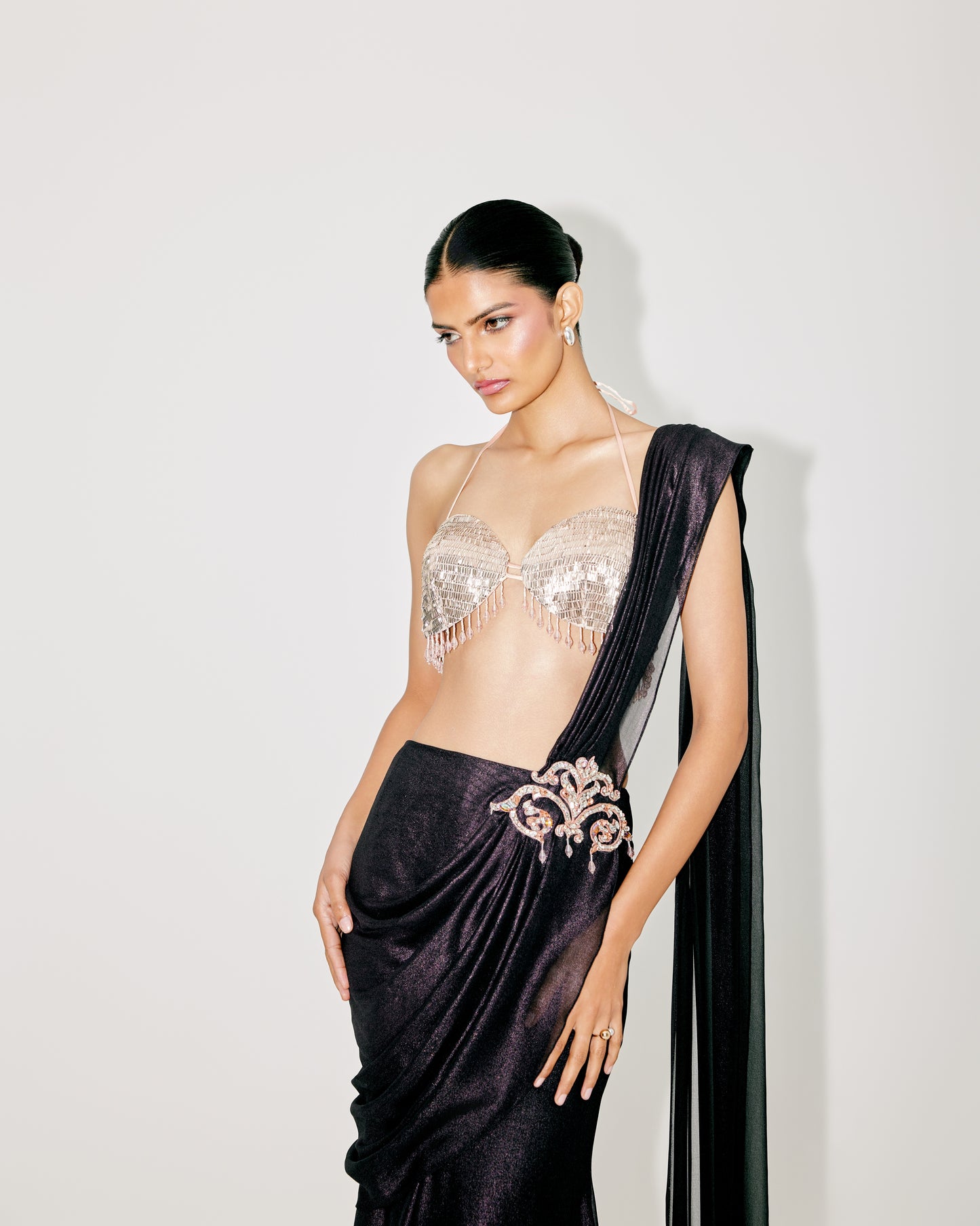 BRALET WITH DRAPED SAREE