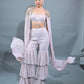 BLOUSE WITH CAPE SLEEVES  AND TIERED PANTS