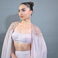 BLOUSE WITH CAPE SLEEVES  AND TIERED PANTS