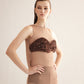 Bronze Gold Mesh Long Dress with Cowl Back – 3-Piece Set