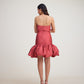 Astro Dust Short Silk Dress with Bubble Hem