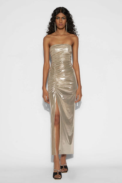 Bandeau ankle length dress