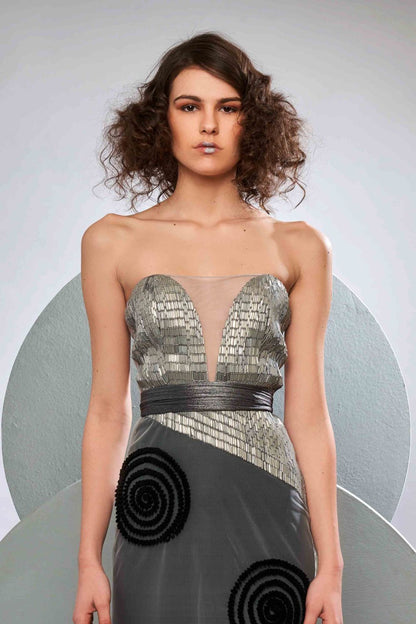 Fully Embroidered Tulle Gown