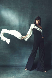 Jumpsuit With Ruffled Open Sleeves