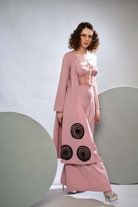 Tulle Bustier With Stretch Crepe Flared Pants