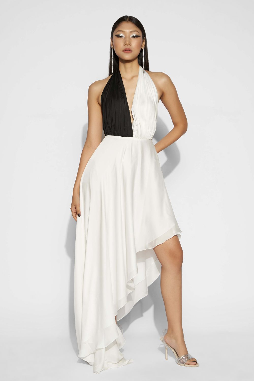 Halter Neck Asymmetric Dress
