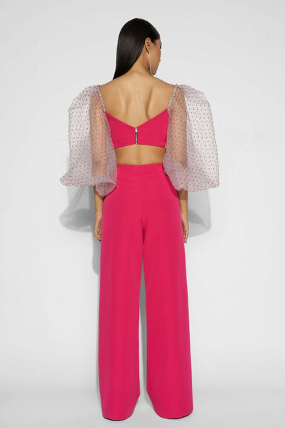 Bustier with wide leg pants