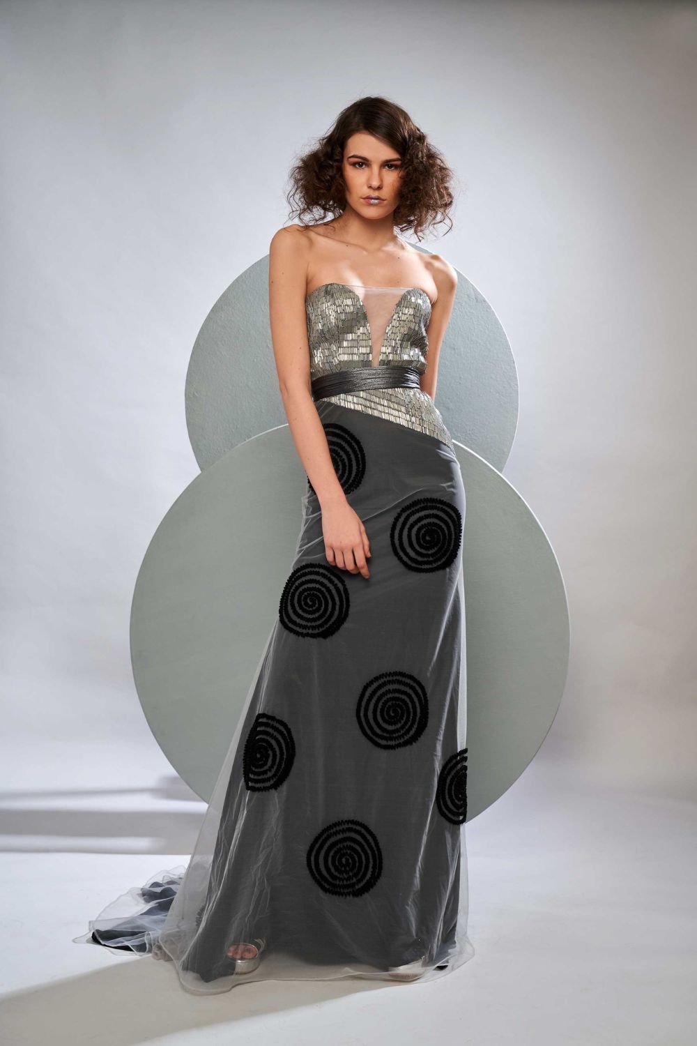 Fully Embroidered Tulle Gown