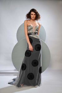 Fully Embroidered Tulle Gown