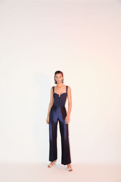 Straight Taffeta Silk Pants
