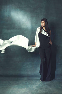 Jumpsuit With Ruffled Open Sleeves
