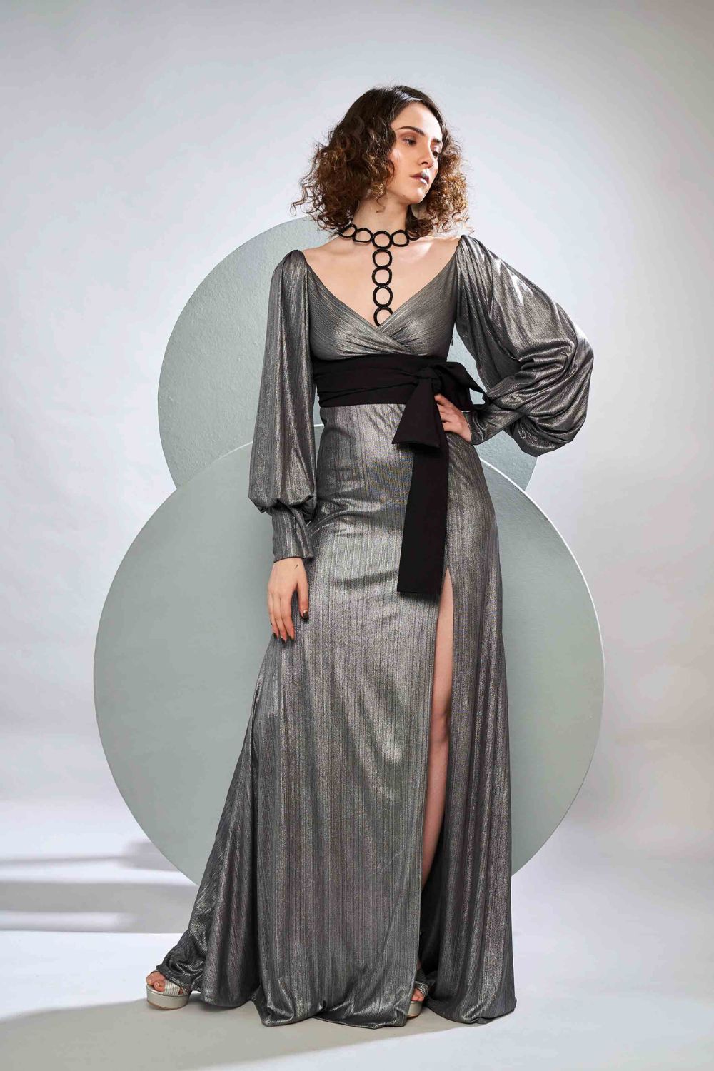 Crossover Body With Exaggerated Sleeves