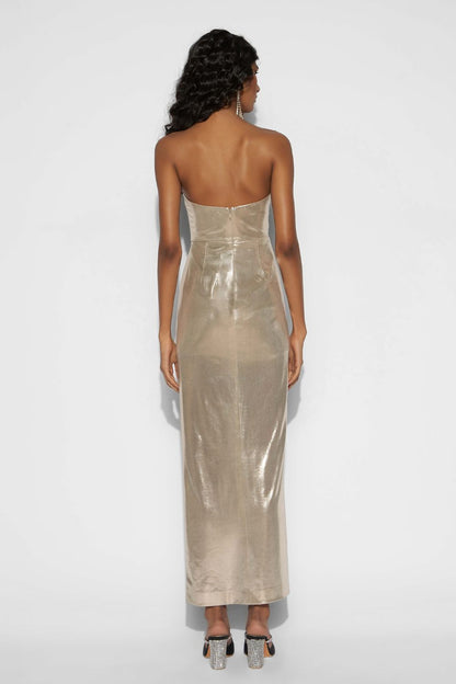 Bandeau ankle length dress