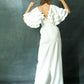 Long Drape Dress With Ruffled Cape Sleeves And Belt