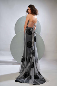 Fully Embroidered Tulle Gown