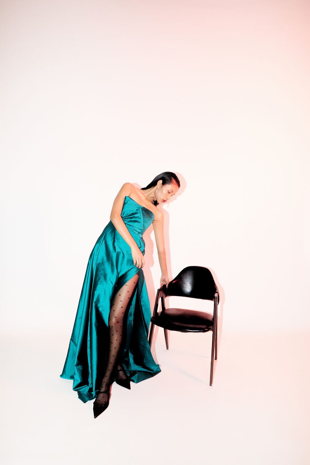 Strapless Pleated Constructed Bodice Ball Gown