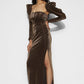 Shimmer gown with sleeves